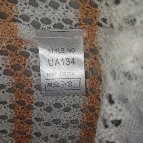 POL Women Open Crochet Knit Lace Hem Top Size L Cream Boho Hippie Coquette Flowy - Picture 13 of 14